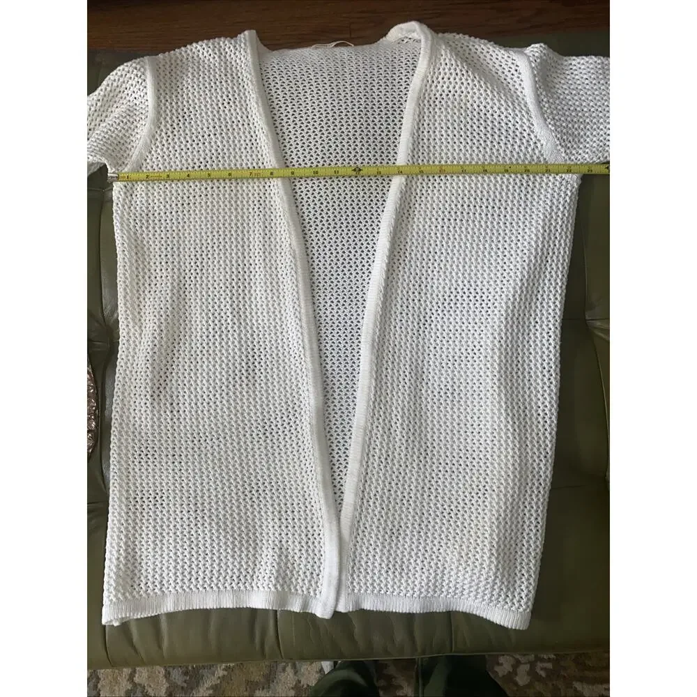 MARINE LAYER Remy Long Open Front Knit Cardigan Cream SZ XS/SM - Picture 8 of 9